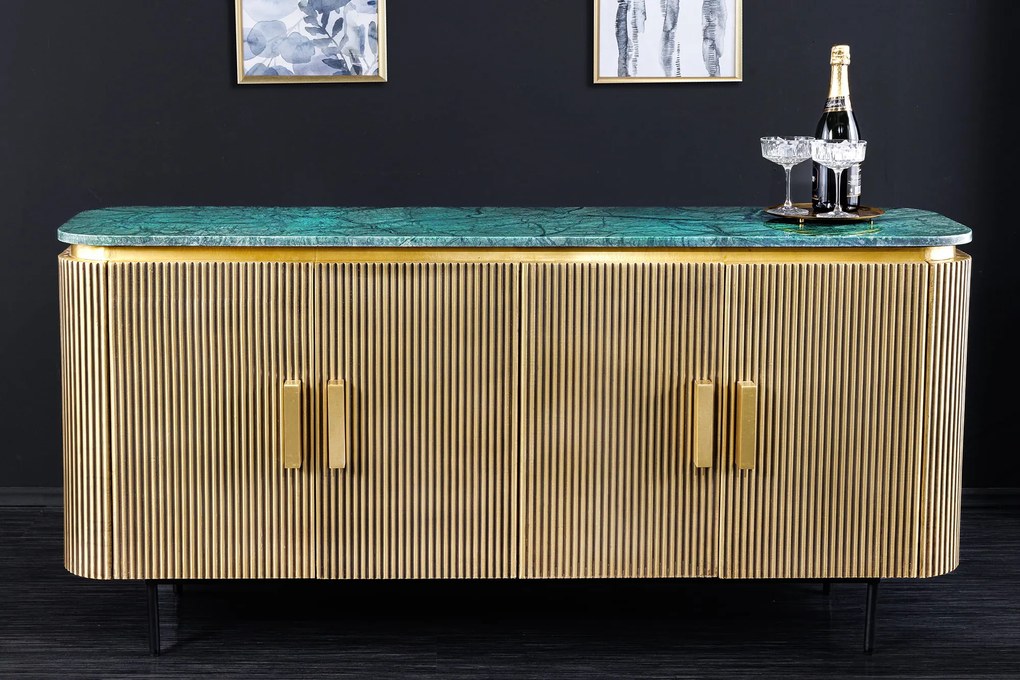 Komoda Veneziano 160cm zelený mramor