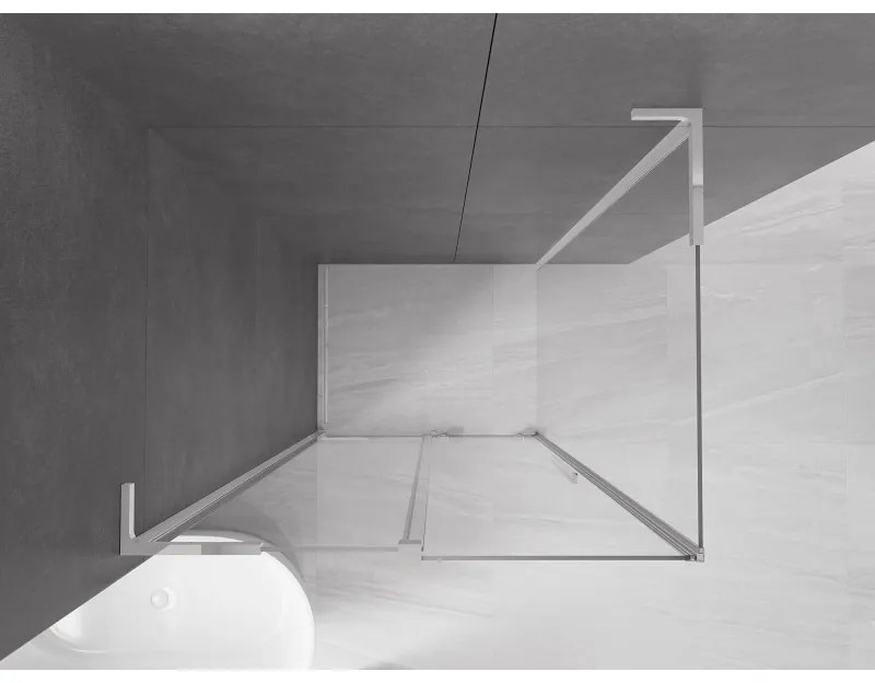 Mexen Velar L, sprchový kút s posuvnými dverami 120 x 110 cm, 8mm číre sklo, chrómová, 871-120-110-03-01