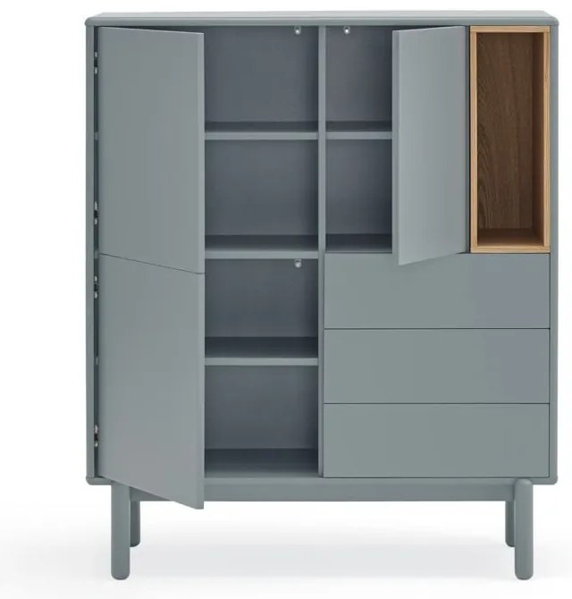 Modrá/sivá vysoká komoda 100x120 cm Corvo – Teulat
