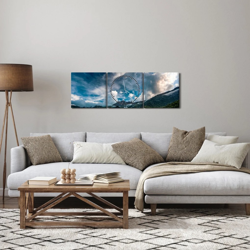 Obraz hôr (s hodinami) (90x30 cm)
