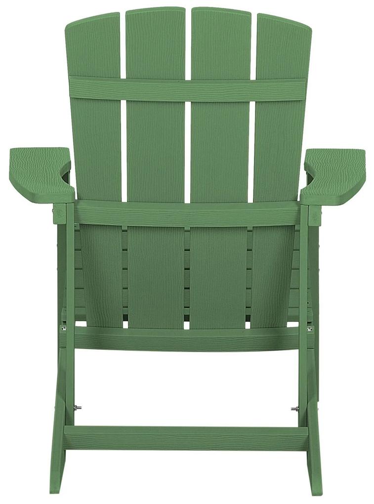 Záhradná stolička v zelenej farbe ADIRONDACK Beliani