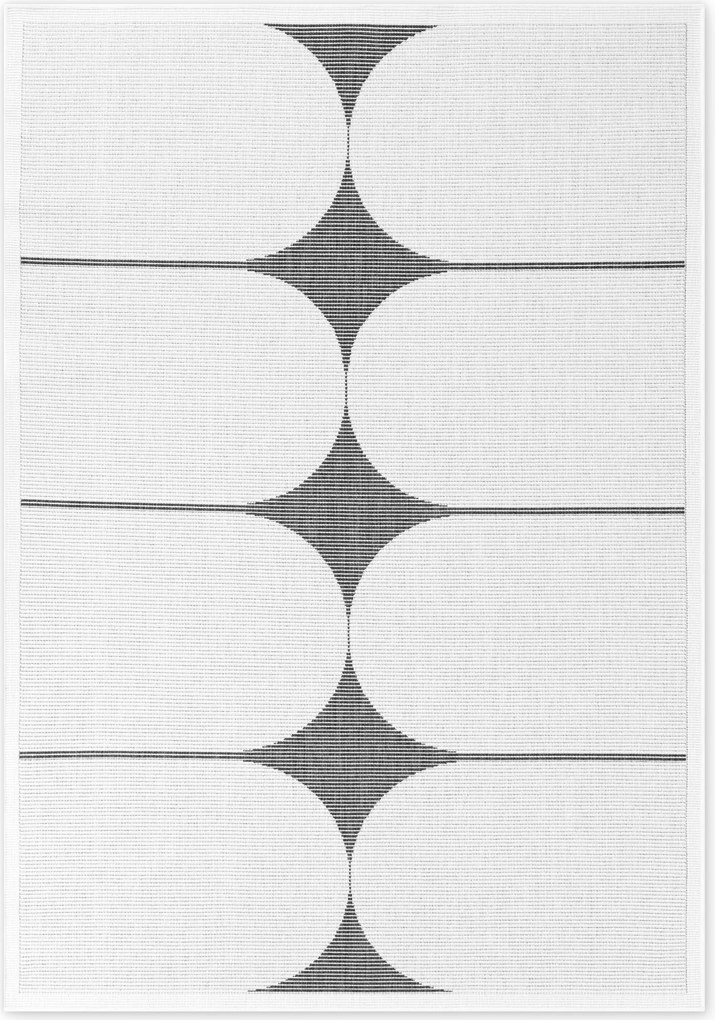 NORTHRUGS, Kusový koberec Duet Bowen 106244 Black/White - na von aj na doma, 160x230, čiernobiela, chodba / predsieň