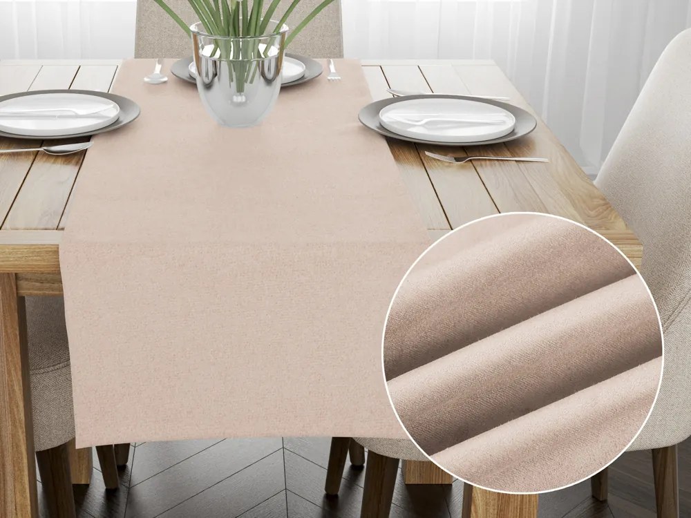 Biante Behúň na stôl/imitácia brúsenej kože Alcantara ALC-009 Béžový 45x140 cm
