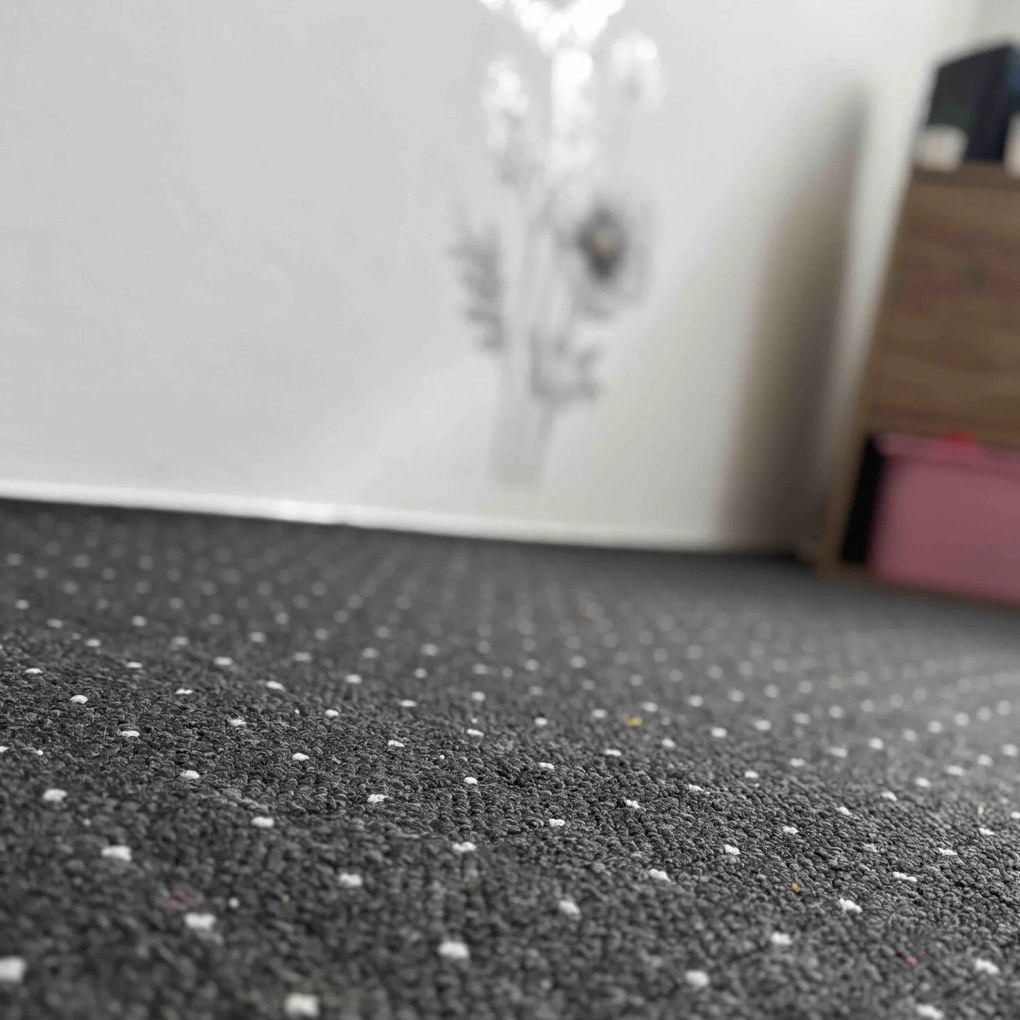 Condor Carpets, Kusový koberec Udinese antracit štvorec, 120x120, šedá, chodba / predsieň