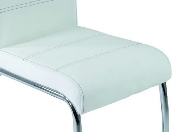 Jedálenská stolička Flora, biela ekokoža