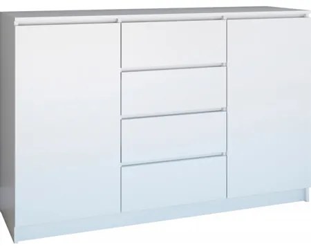 Komoda 2D4S 140 cm - biela mat