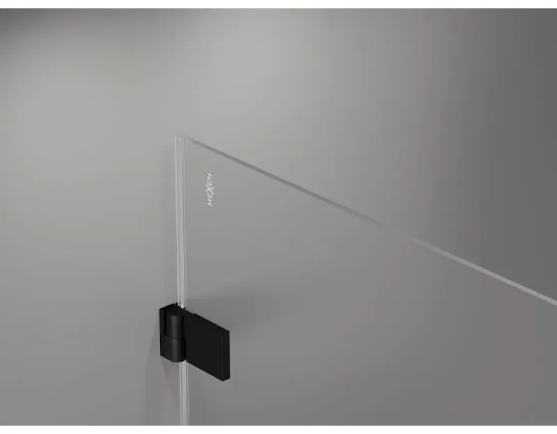 Mexen, Mexen Lunar-B Otočné ľavé sprchové dvere 90 cm, transparentné, čierne - 832-090-000-70-00-L