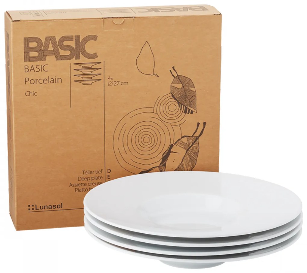 Tanier hlboký 27 cm set 4 ks - Basic Chic - 490846
