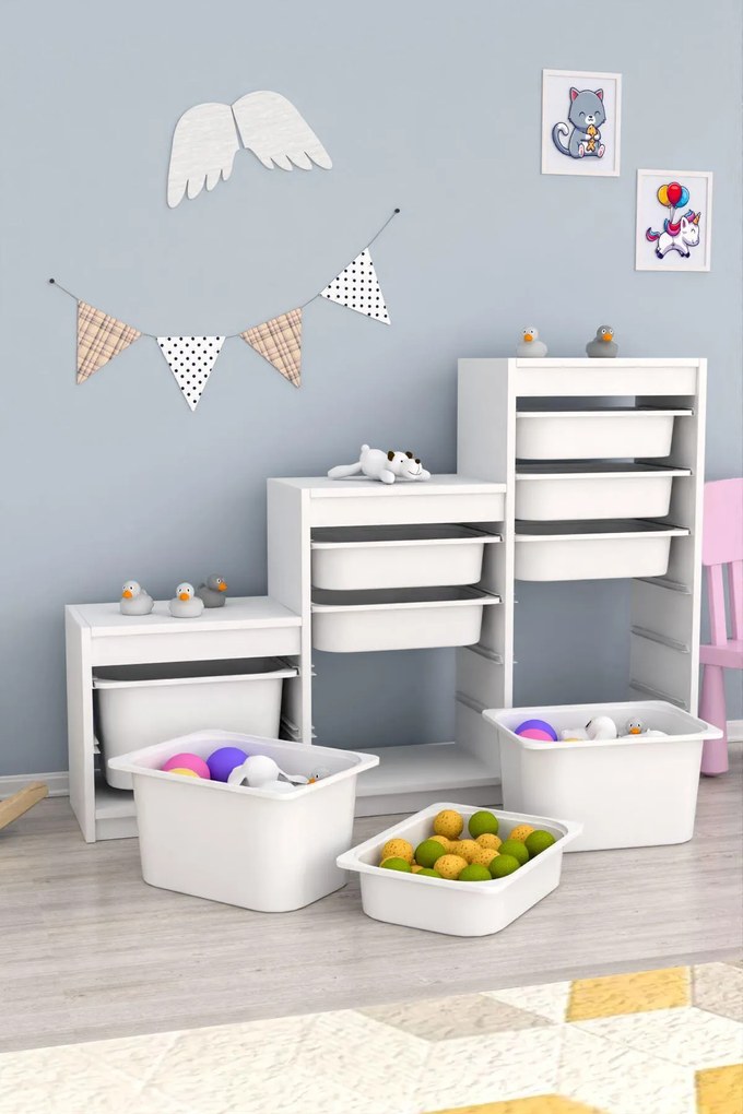 Organizér na hračky Dremonka 9 (biela). Akcia -20%. Vlastná spoľahlivá doprava až k Vám domov. 1124321