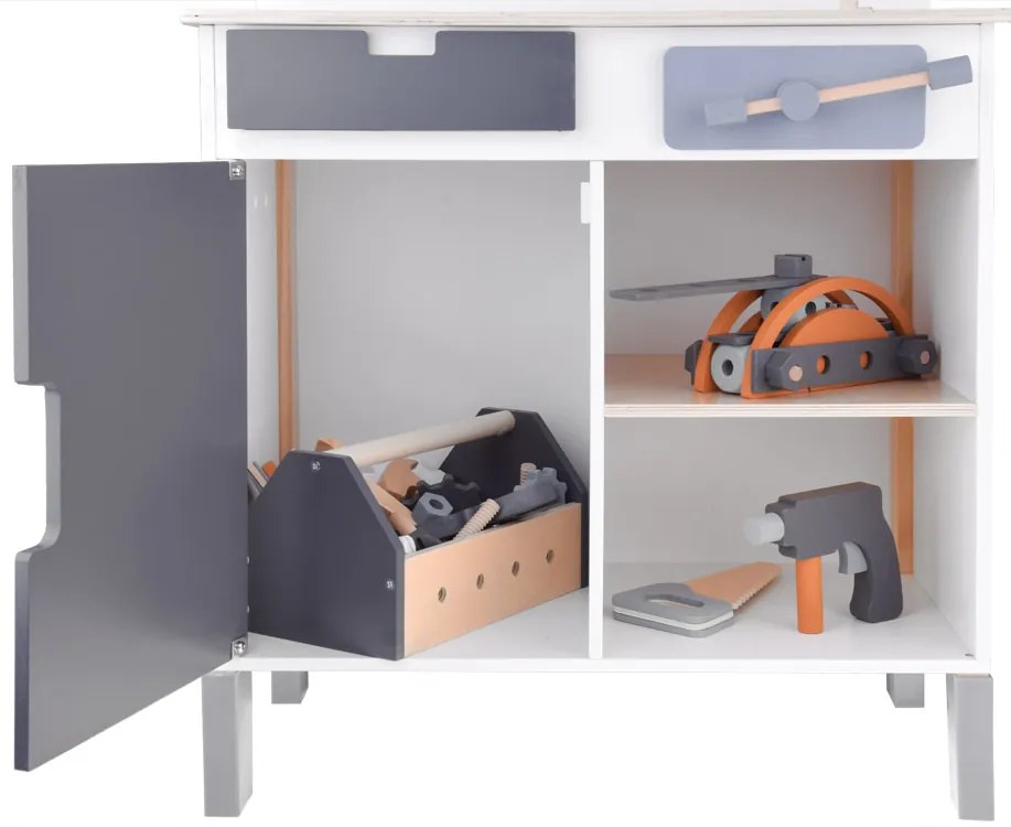 Jokomisiada Veľká drevená dielňa + náradie a DIY box ZA4836