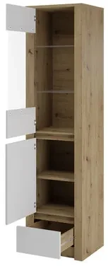 Izbový nábytok Nicenna IV, Osvetlenie: osvetlenie LED biele, Farba:: dub artisan / biela