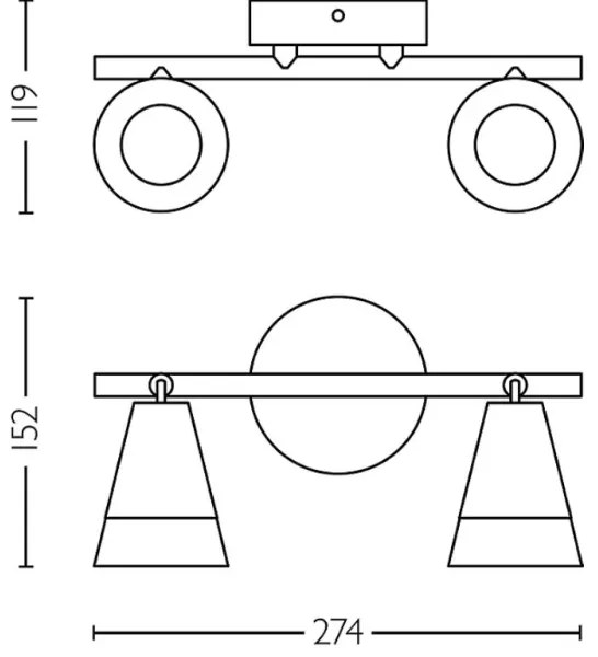 Philips - Bodové svietidlo CLEFT 2xGU10/5W/230V