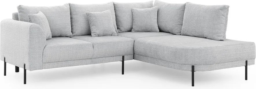 Svetlosivá ženilková rohová pohovka (pravý roh/do L) Mauris – Ropez