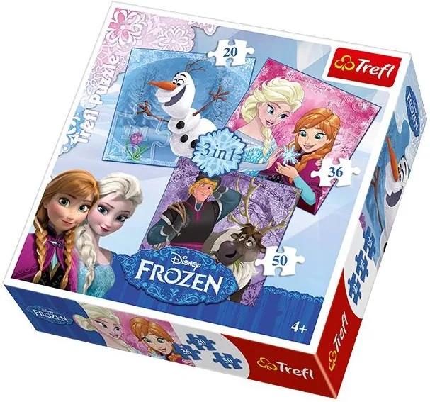 Trefl Puzzle Ľadové Kráľovstvo 3v1 20x20 cm
