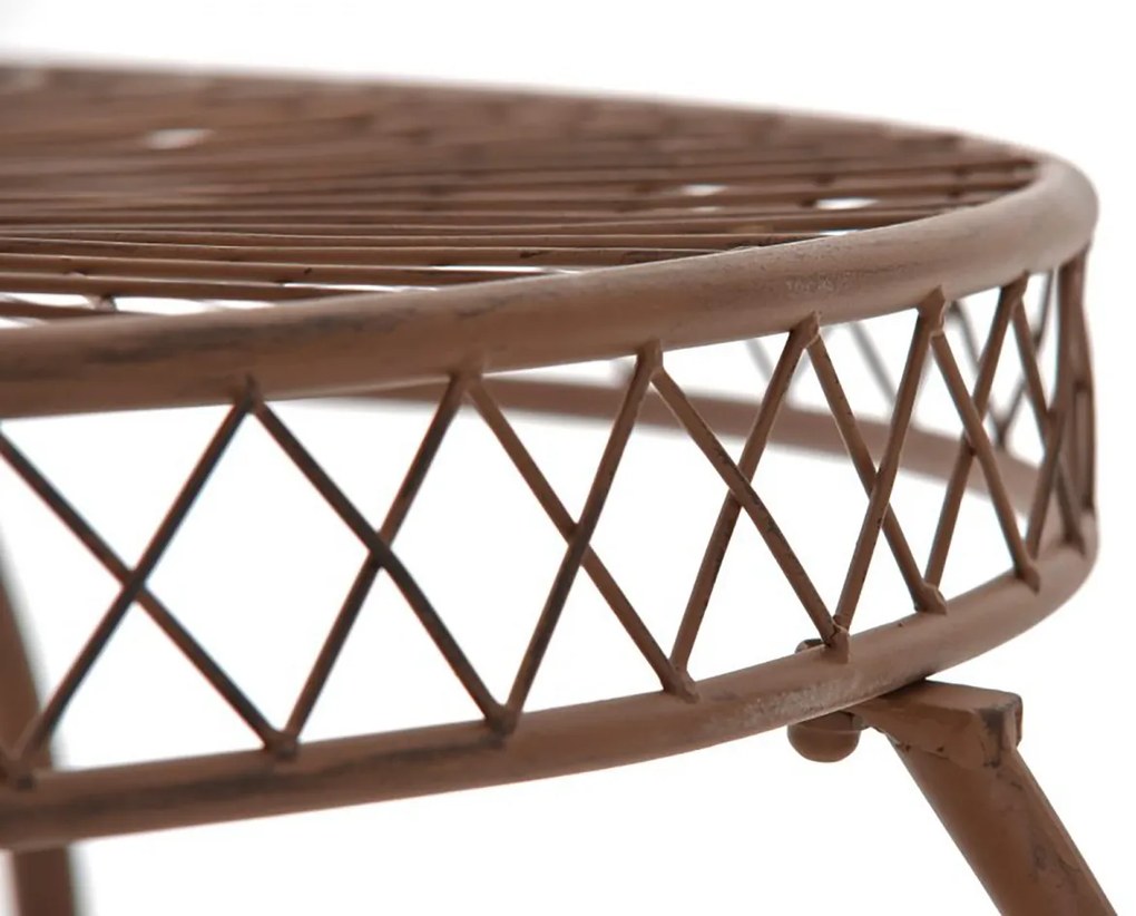 Kovový stôl Sheela - Hnedá antik