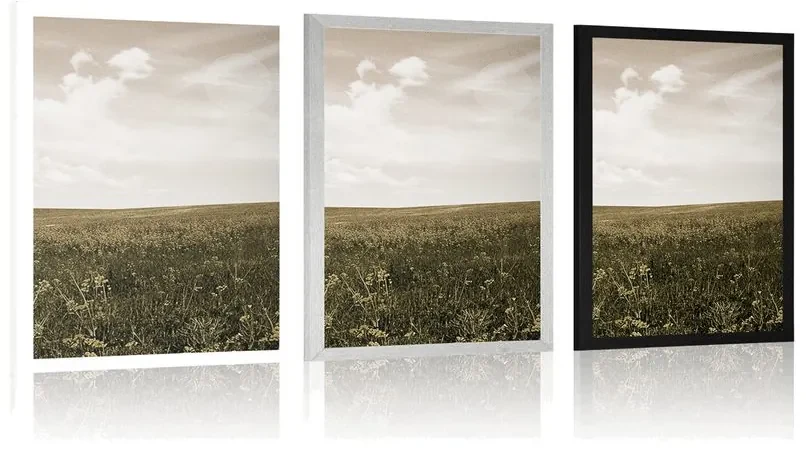 Plagát retro lúka - 30x45 silver