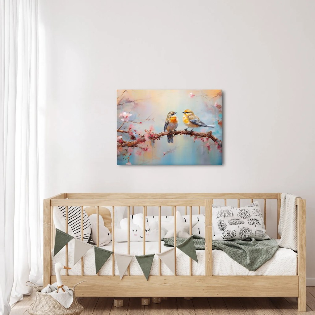 Obraz - Zamilovaní vtáčiky (70x50 cm)