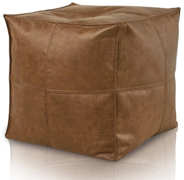 Taburetka Cubo Premium koža, hnedá