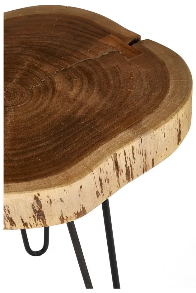Odkladací stolík s doskou z akácie 46x48 cm Nandri – Premier Housewares