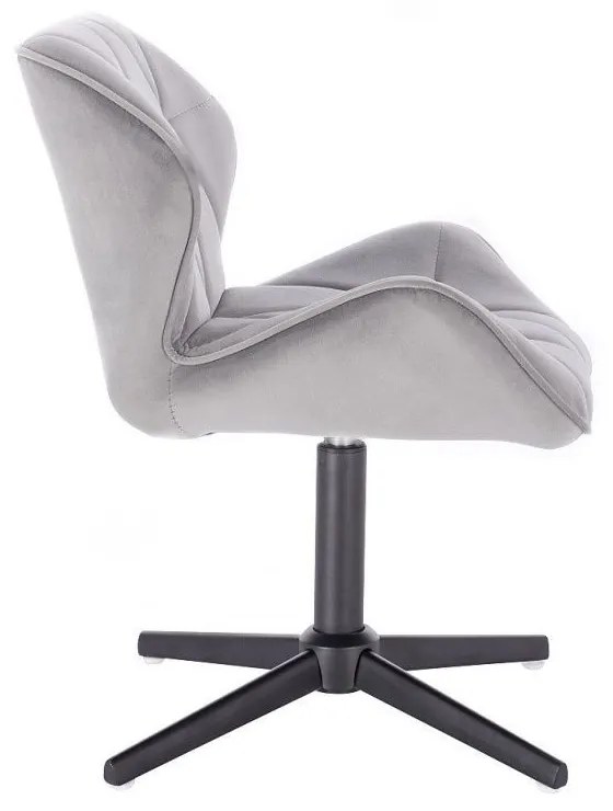 LuxuryForm DESIGN Stolička MILANO VELUR na čiernom kríži - svetlosivá