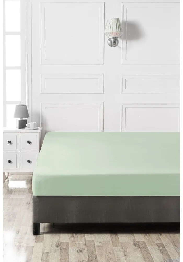 Svetlozelená napínacia bavlnená plachta 140x200 cm – Mijolnir