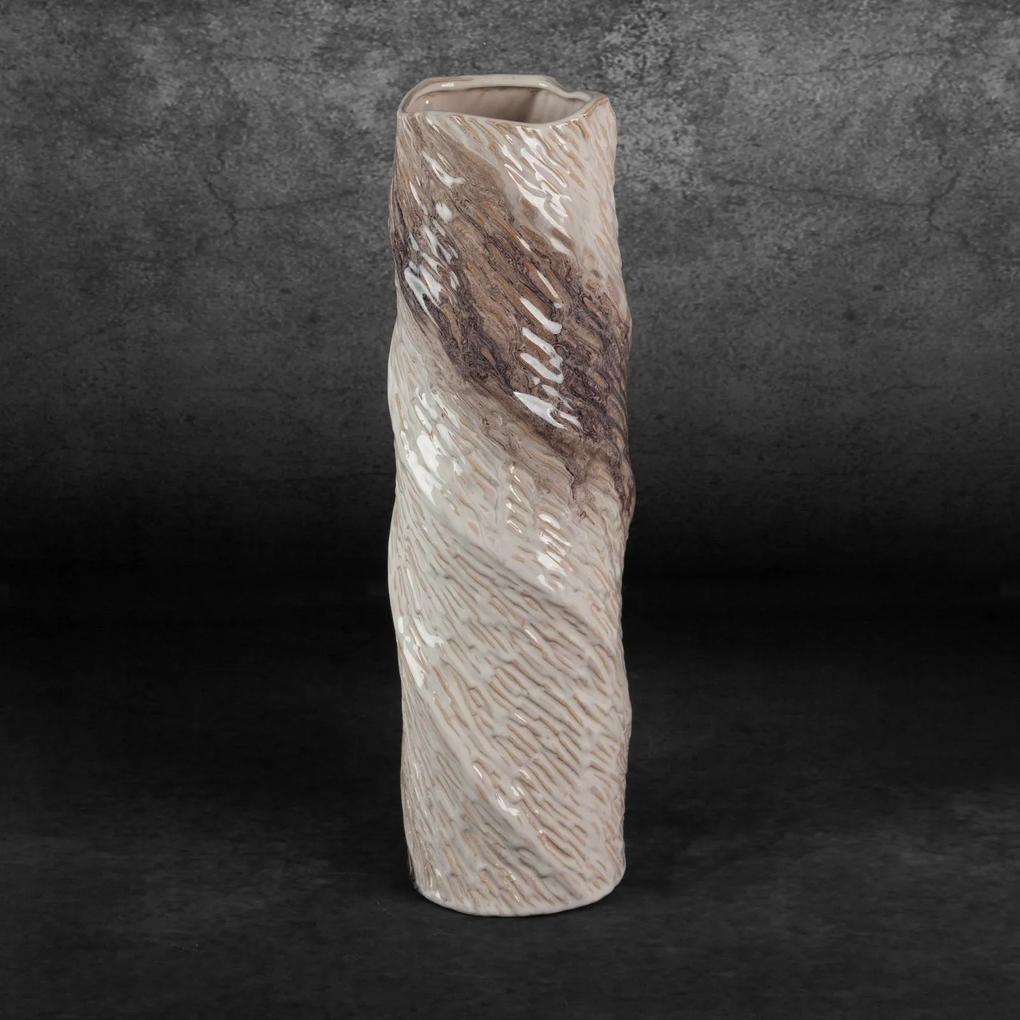 ROSINA Dekoratívna váza 15x49 cm krémová