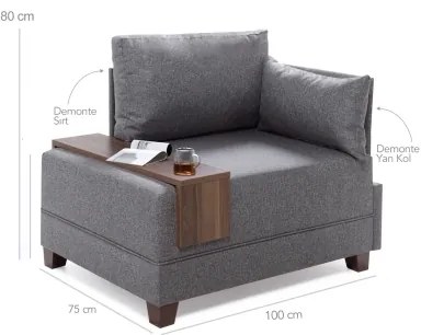 Rohové kreslo TULA béžové pravé