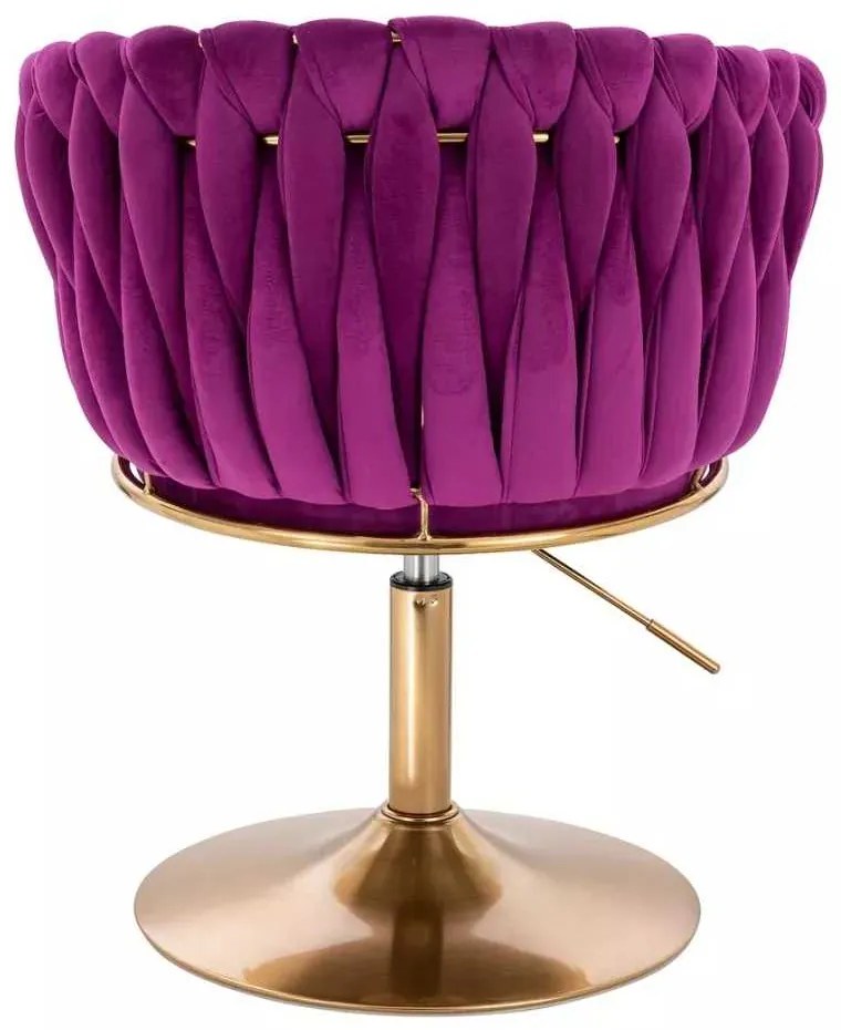 LuxuryForm DESIGN Kreslo NORDEN VELUR na zlatom tanieri - fuchsia