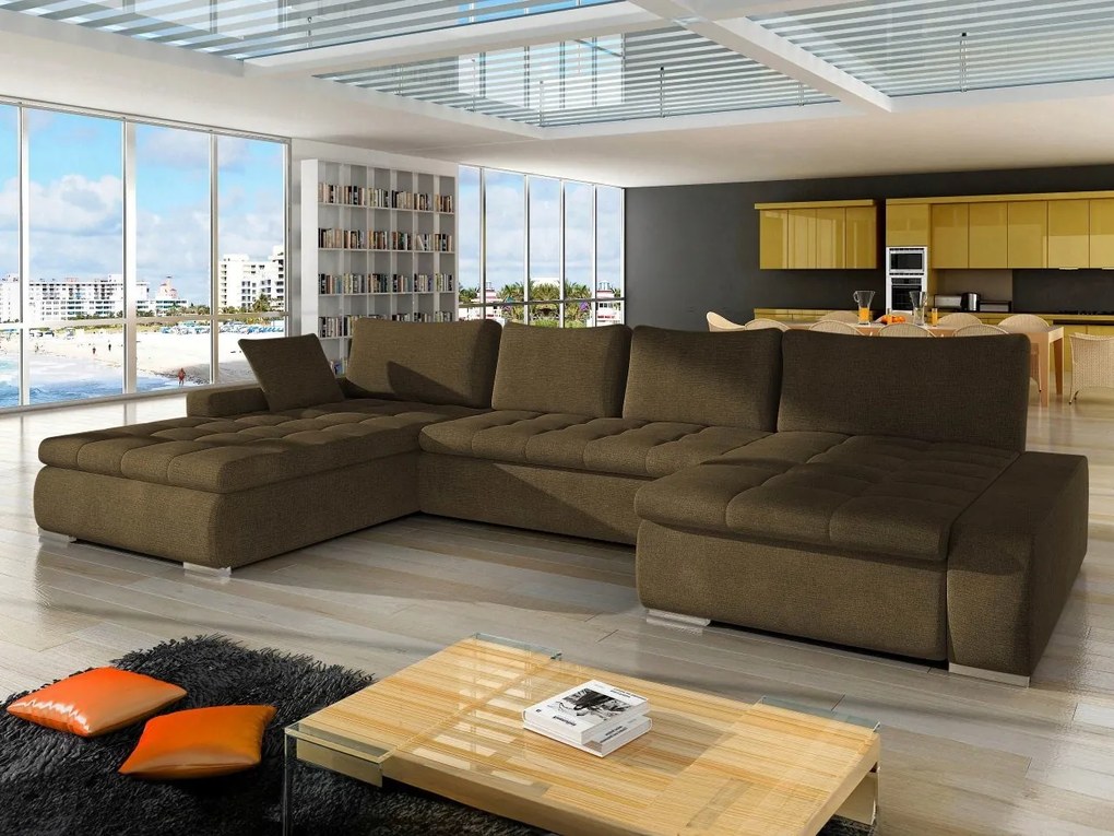 Rohová sedacia súprava Carmine (tmavobéžová)