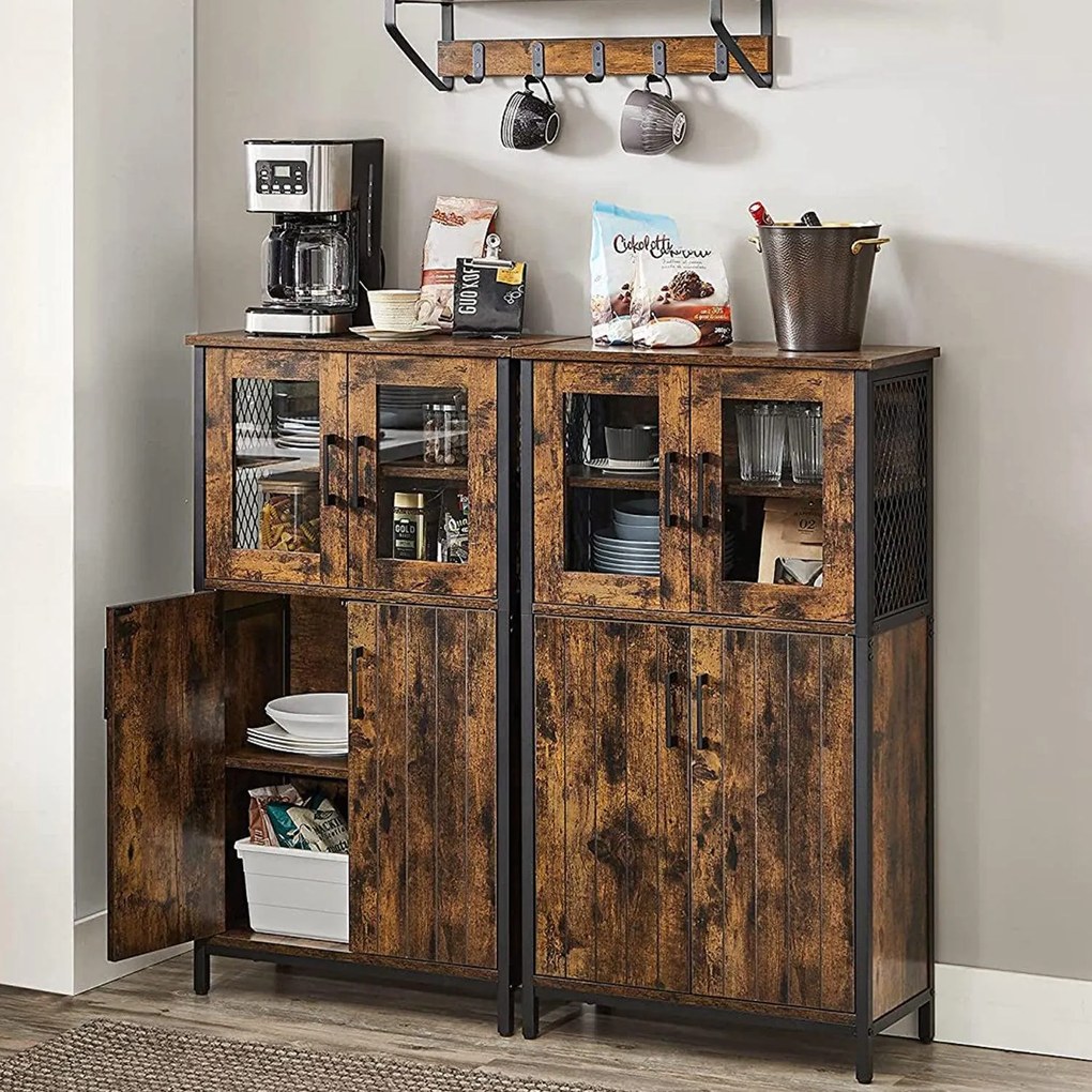 Príborník, úložná skrinka, rustikálna hnedá