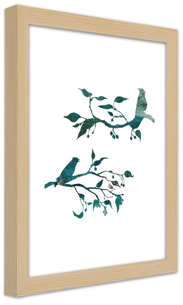 Gario Plagát Vtáky na konároch Farba rámu: Bez rámu, Rozmery: 30 x 45 cm