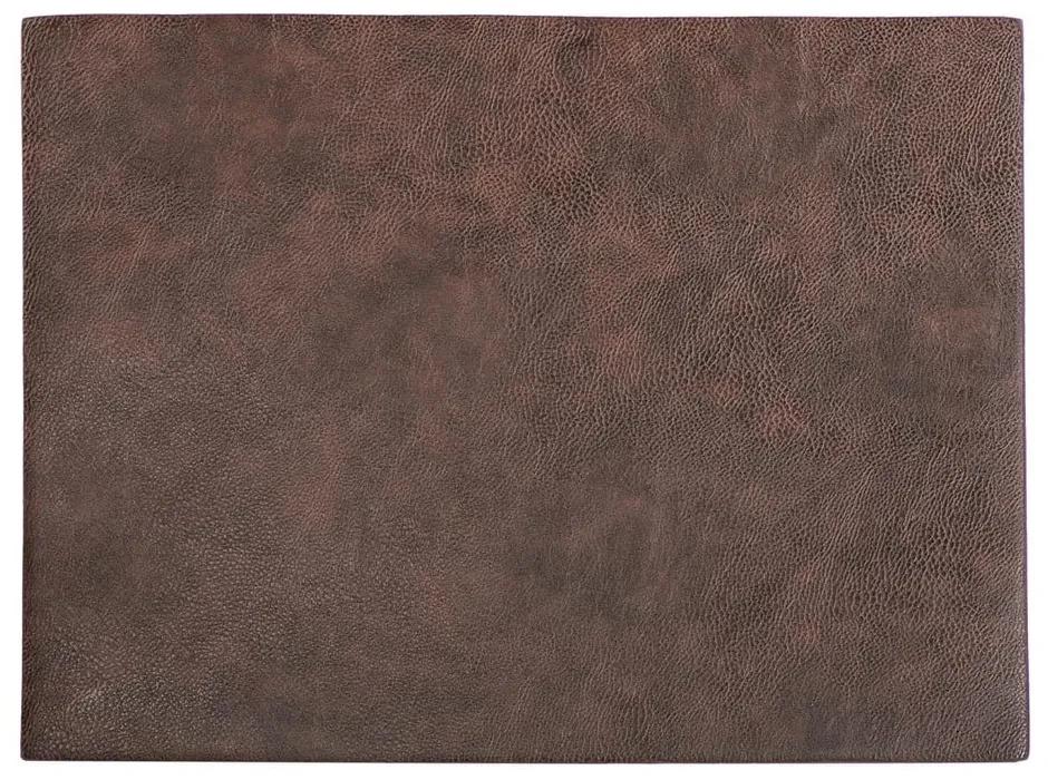 Tmavohnedé prestieranie z imitácie kože ZicZac Troja Rectangle, 33 x 45 cm