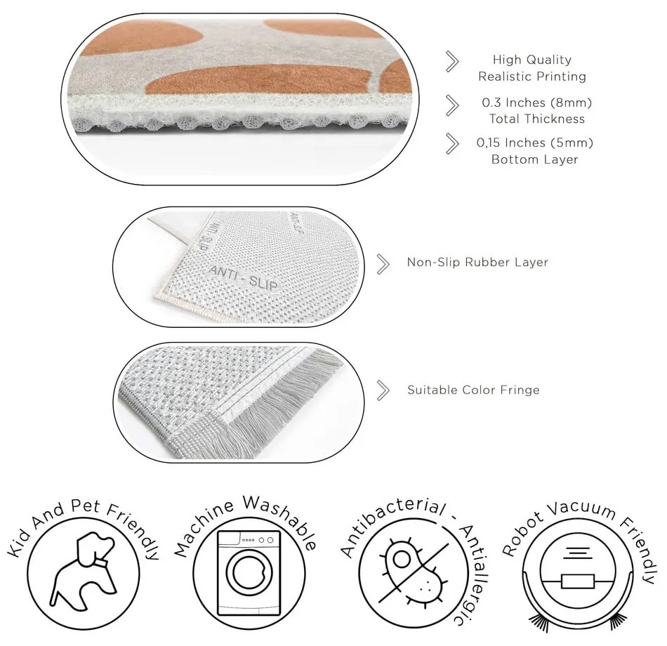 Oranžový prateľný koberec 60x100 cm Orange Meadow – Mila Home