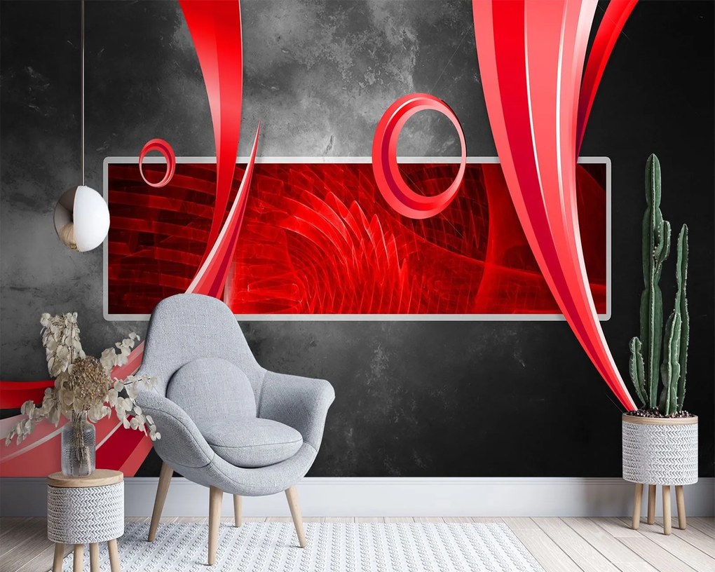 Gario Fototapeta Geometrická kompozícia na sivom pozadí Materiál: Vliesová, Rozmery: 350 x 245 cm