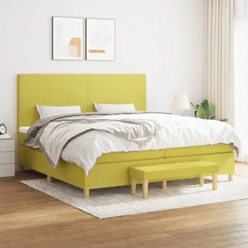 vidaXL Boxspring posteľ s matracom svetlozelená 200x200 cm látka-