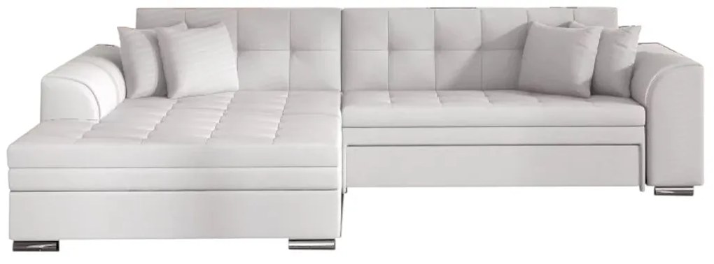 Rohová rozkladacia sedačka SORENTO, 294x80x196, soft017white, ľavá