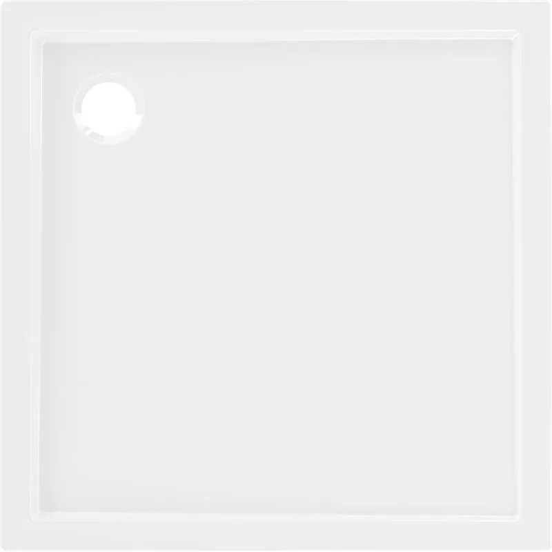 Mexen Flow Slim, štvorcová sprchová vanička 70 x 70 cm, biela lesklá, 46S107070