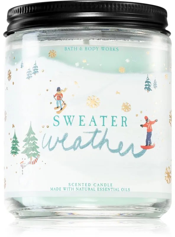Bath & Body Works Sweater Weather vonná sviečka s esenciálnymi olejmi 198 g