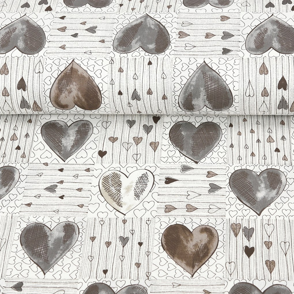 Goldea hranatý obrus 100% bavlnené plátno - veľká srdce 100 x 100 cm