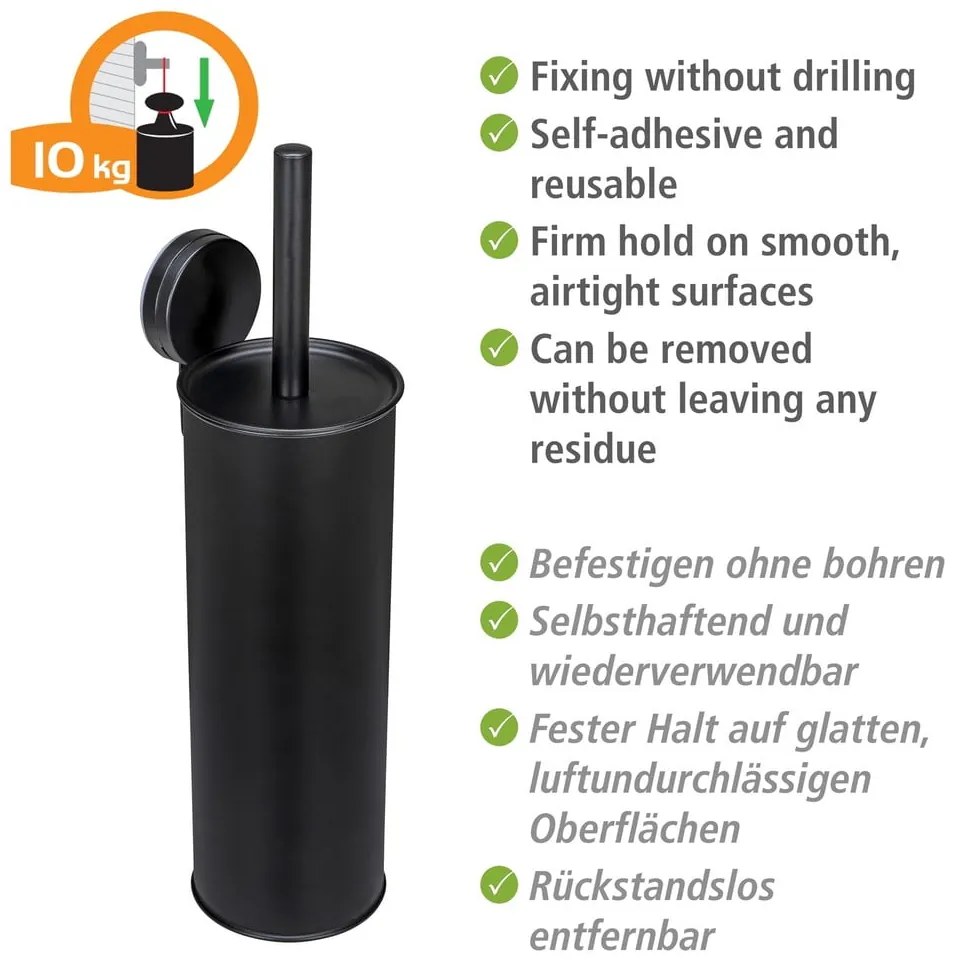 Čierna samodržiaca oceľová WC kefa Pavia – Wenko