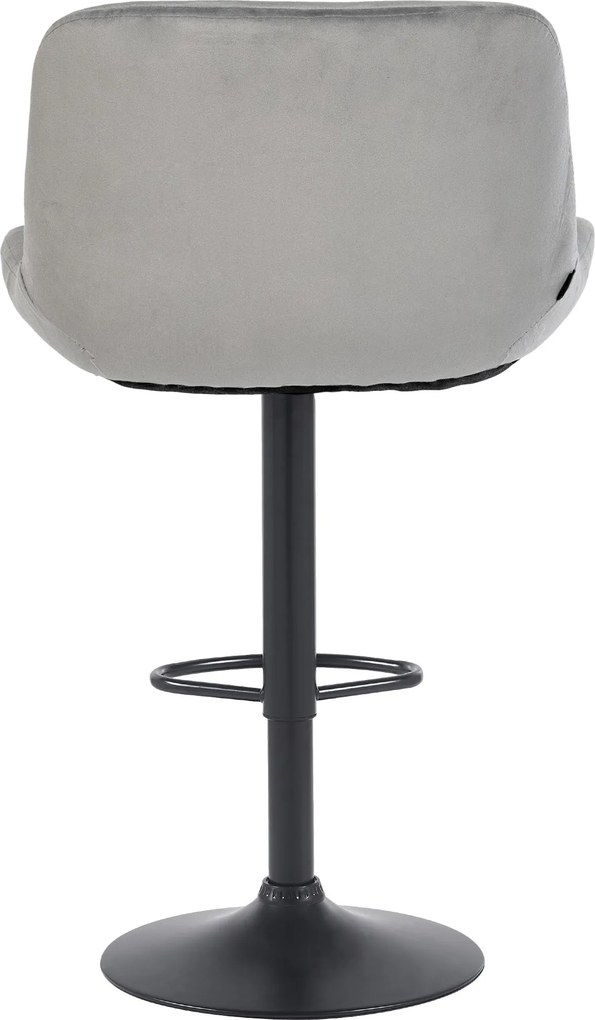 Barová stolička Solon - zamat, čierny rám - šedá