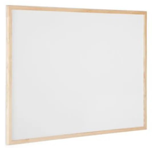 Toptabule.sk  Biela magnetická popisná tabuľa v prírodnom drevenom ráme CLASSIC 40x40 cm