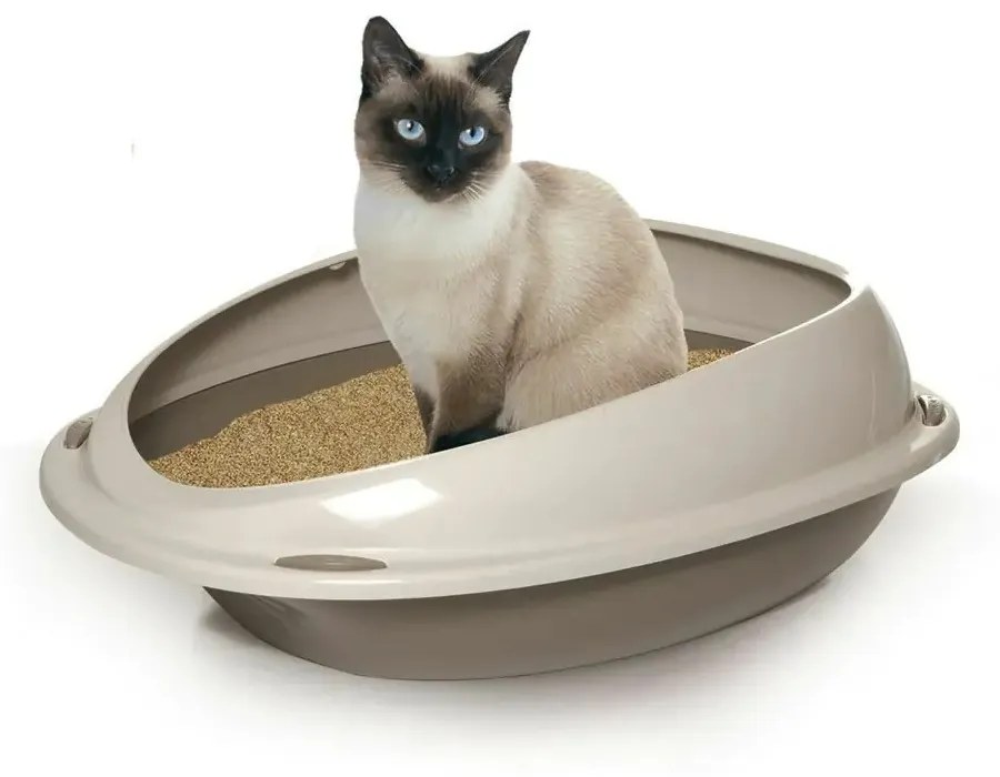 Hnedo-sivá toaleta pre mačku KITTY KABIN