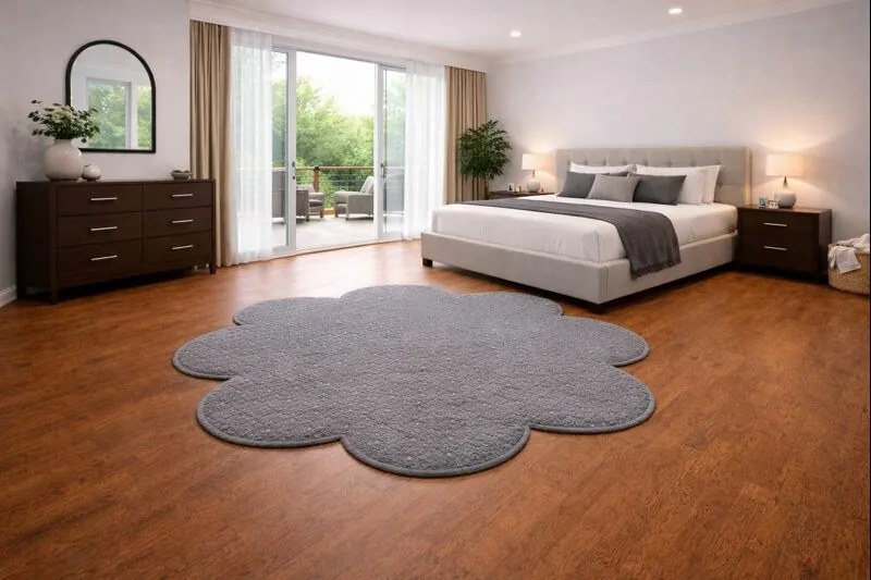 Vopi, Kusový koberec Udinese šedý kvietok, 160x160 kvietok, šedá, chodba / predsieň