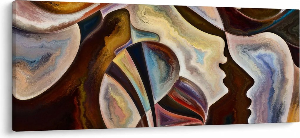 Obraz - Abstrakcia hláv (120x50 cm)