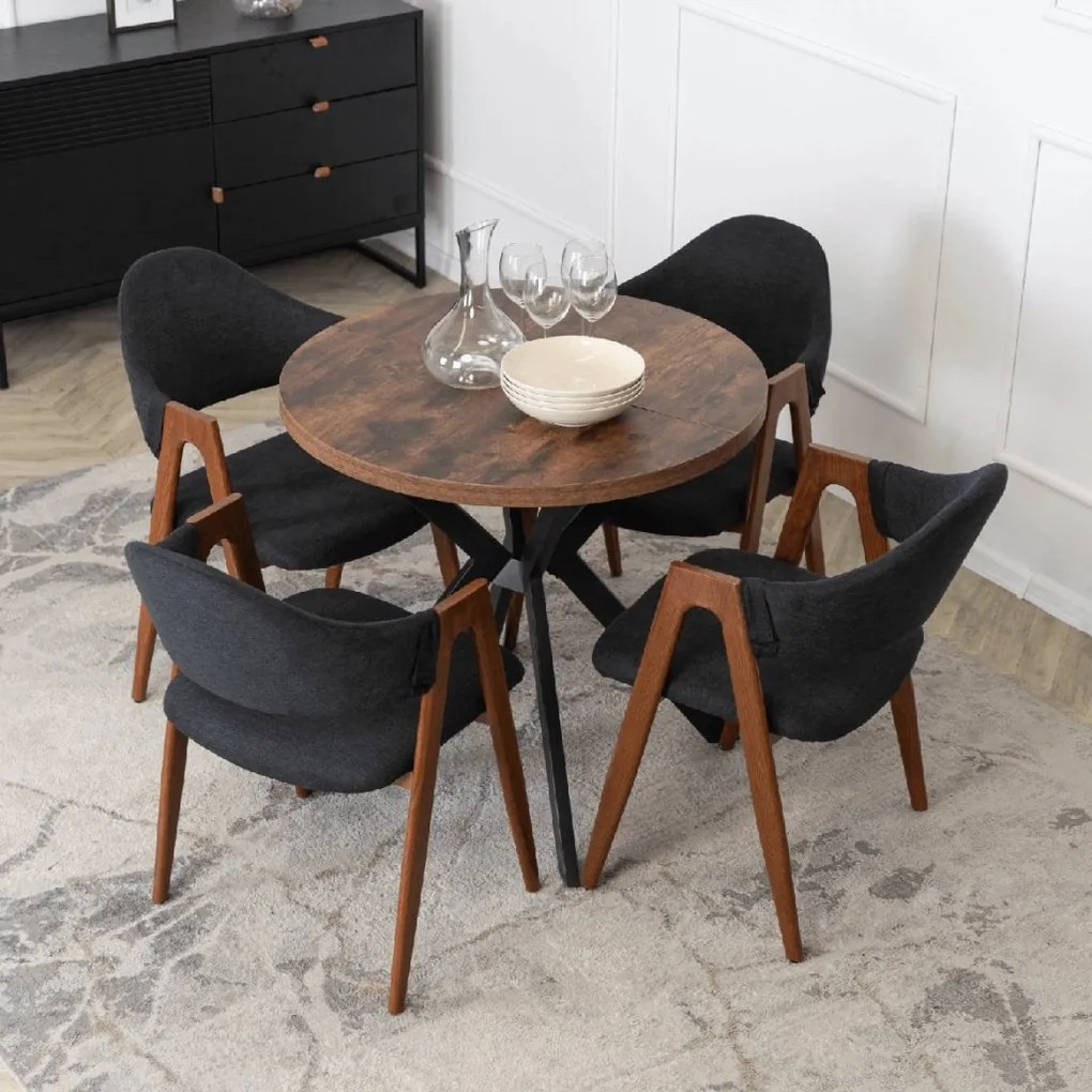 PROXIMA.store - Čalúnená jedálenska stolička RUIZ FARBA: béžová, FARBA NÔH: orech