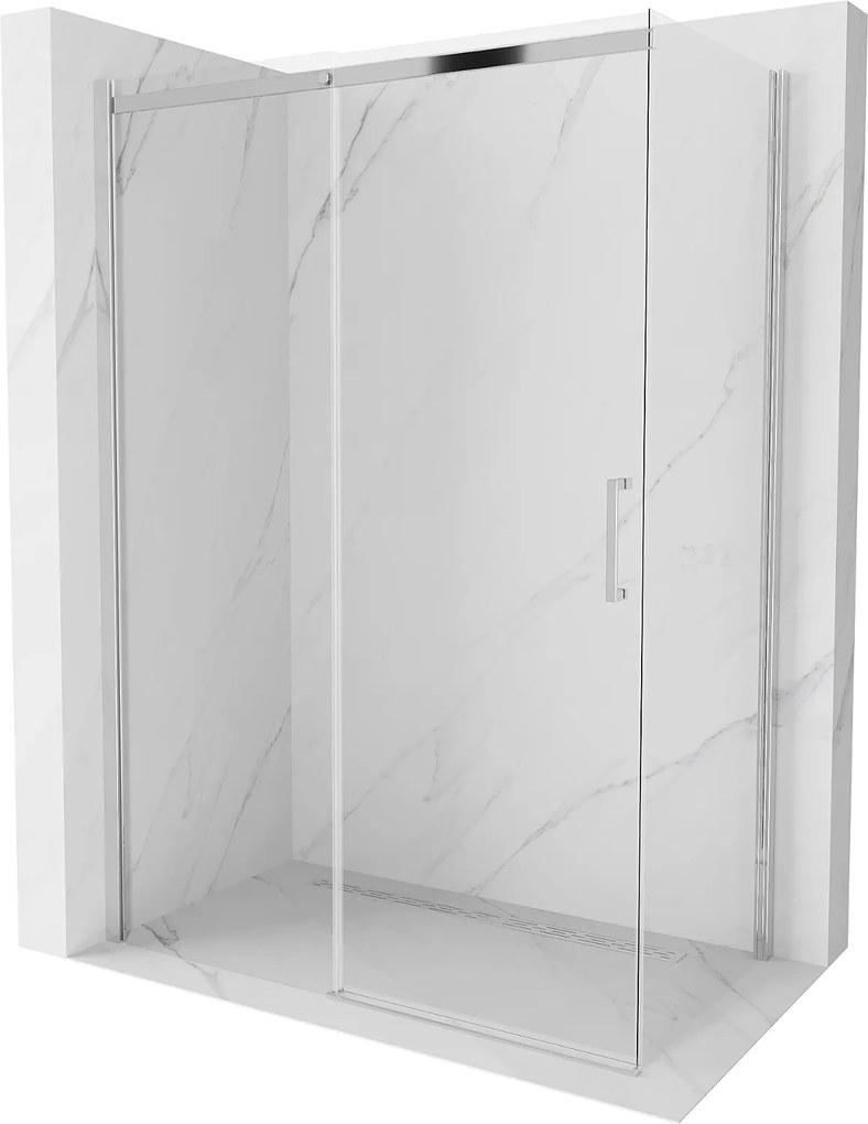 Mexen OMEGA sprchovací kút 160x90cm, 8mm sklo, chrómový profil-číre sklo, 825-160-090-01-00