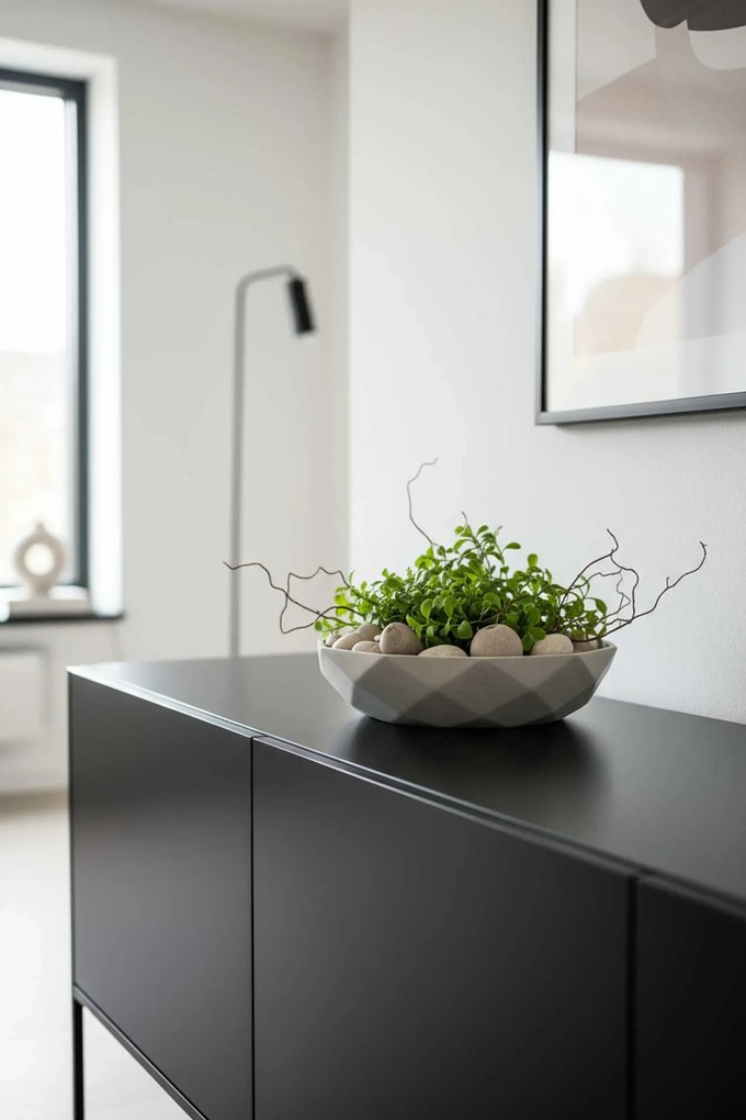 Okrasná miska CAVERO, sklolaminát, priemer 32 cm, sivá