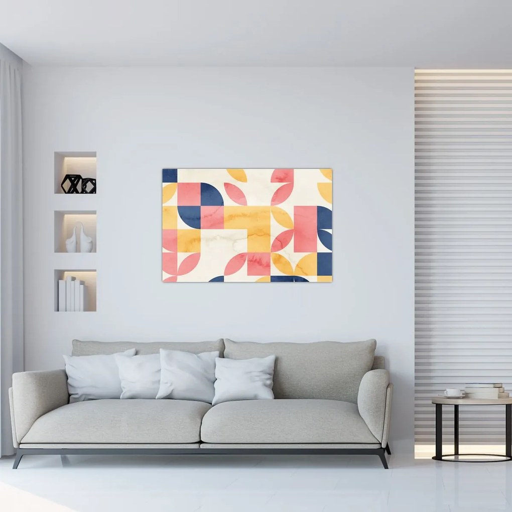 Obraz - Abstrakcia s retro vzormi (90x60 cm)