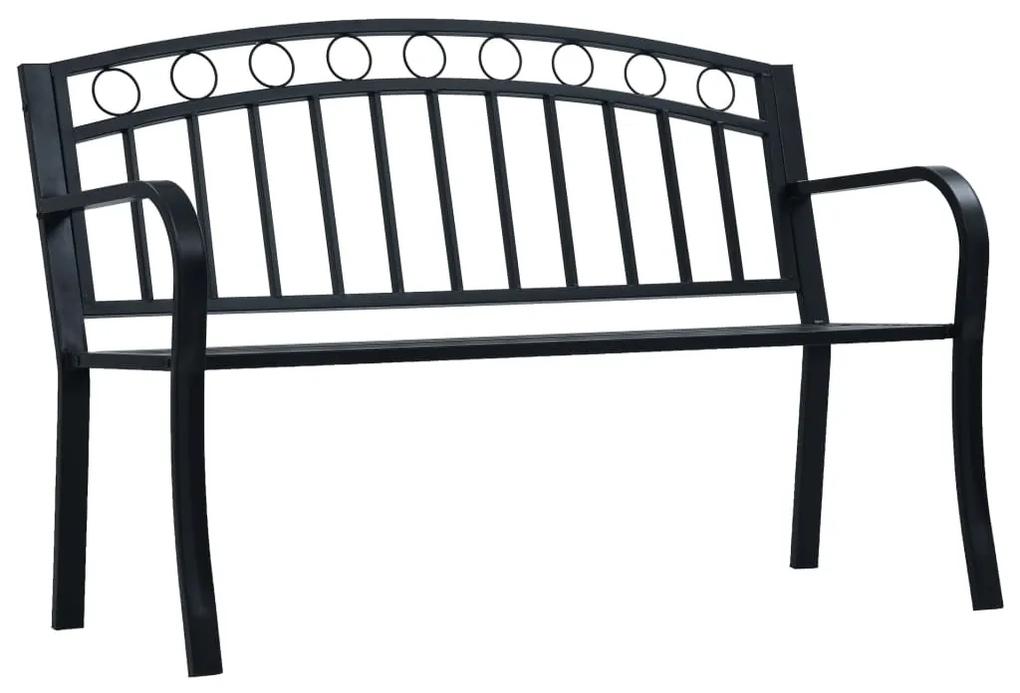 vidaXL Záhradná lavička 125 cm čierna oceľová